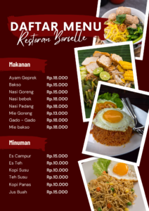 merah dan putih sederhana menu makanan a4