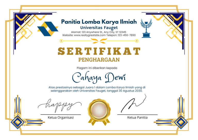 sertifikat penghargaan lomba karya tulis ilmiah